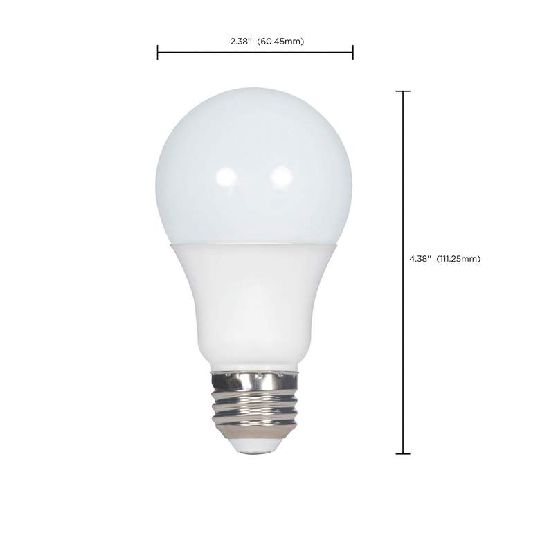 Image 5 75W Equivalent 12.5W LED Dimmable E26 2700K Frosted A19 Light Bulb by Satco more views