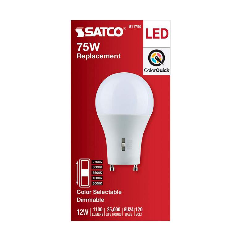 Image 5 75W Equivalent 12W GU24 Bi-Pin Base Color Selectable LED Bulb by Satco more views