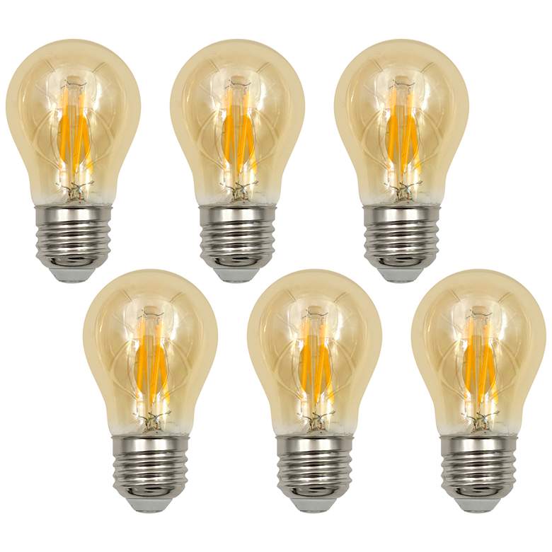 Image 1 75W Equivalent Amber 8W LED Dimmable Standard A15 6-Pack
