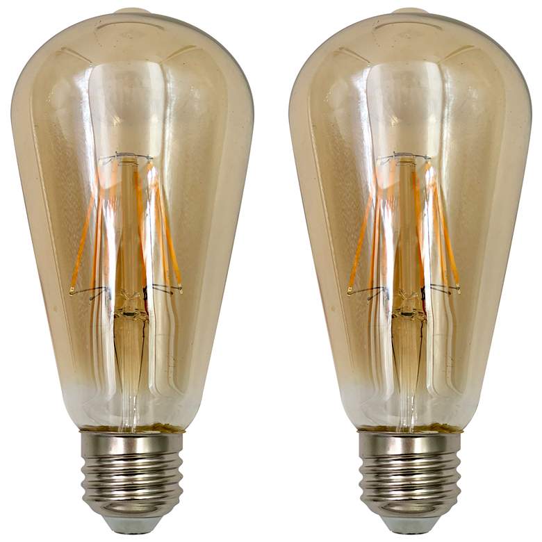 Image 1 75W Equivalent Amber 8W LED Dimmable Standard ST21 2-Pack