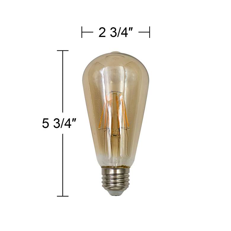 Image 4 75W Equivalent Amber 8W LED Dimmable Standard ST21 2-Pack more views