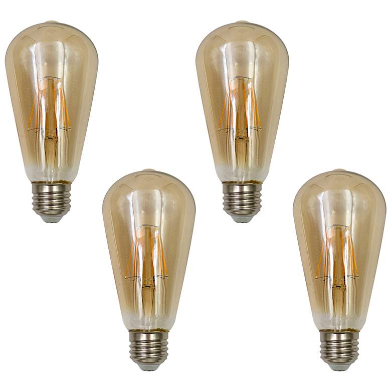 Image 1 75W Equivalent Amber 8W LED Dimmable Standard ST21 4-Pack