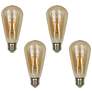 Thumbnail1 of 75W Equivalent Amber 8W LED Dimmable Standard ST21 4-Pack