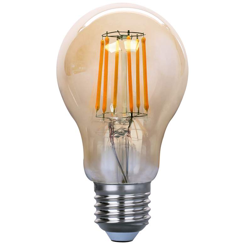 Image 1 75W Equivalent Amber 8W LED Filament A21 Standard Bulb