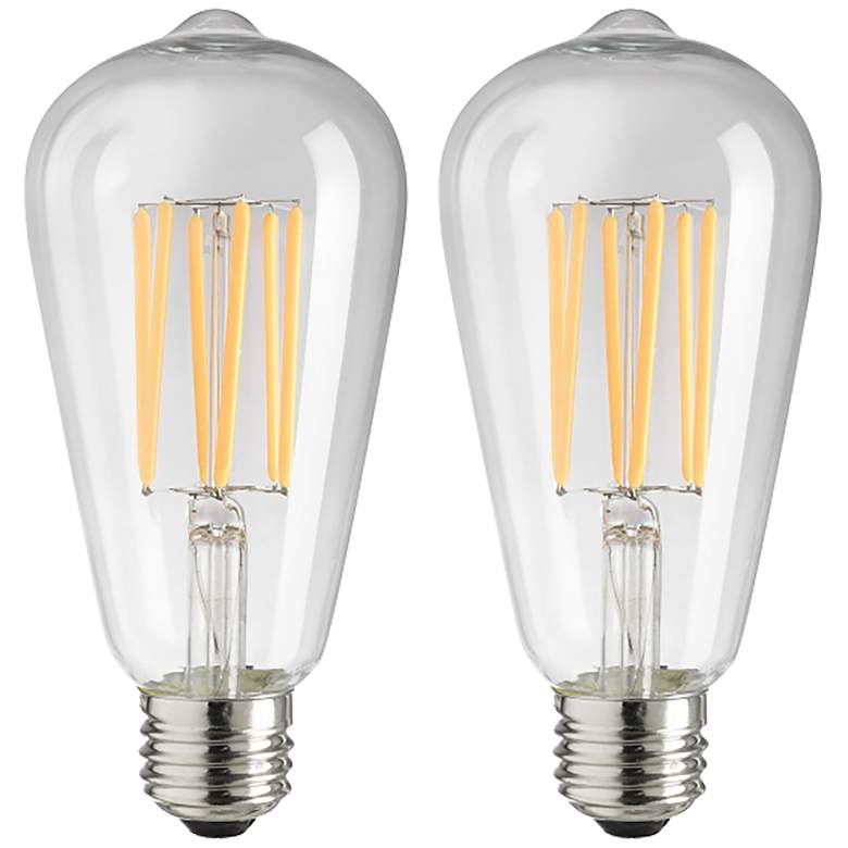 Image 1 75W Equivalent Clear 8W LED Dimmable Edison Bulb 2-Pack