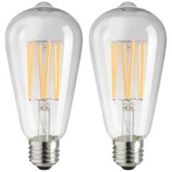 75W Equivalent Clear 8W LED Dimmable Edison Bulb 2-Pack