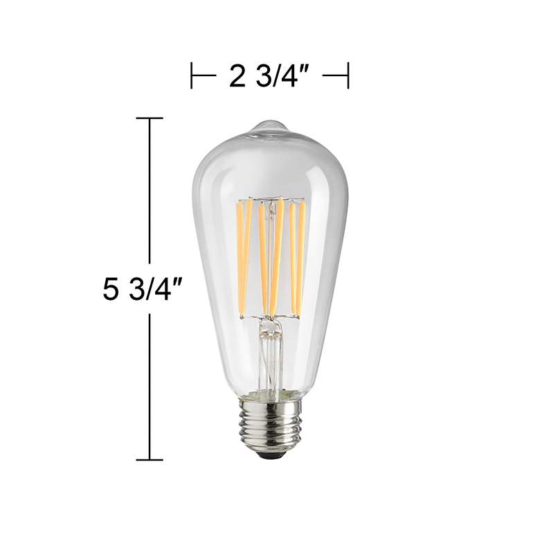 Image 4 75W Equivalent Clear 8W LED Dimmable Edison Bulb 2-Pack more views
