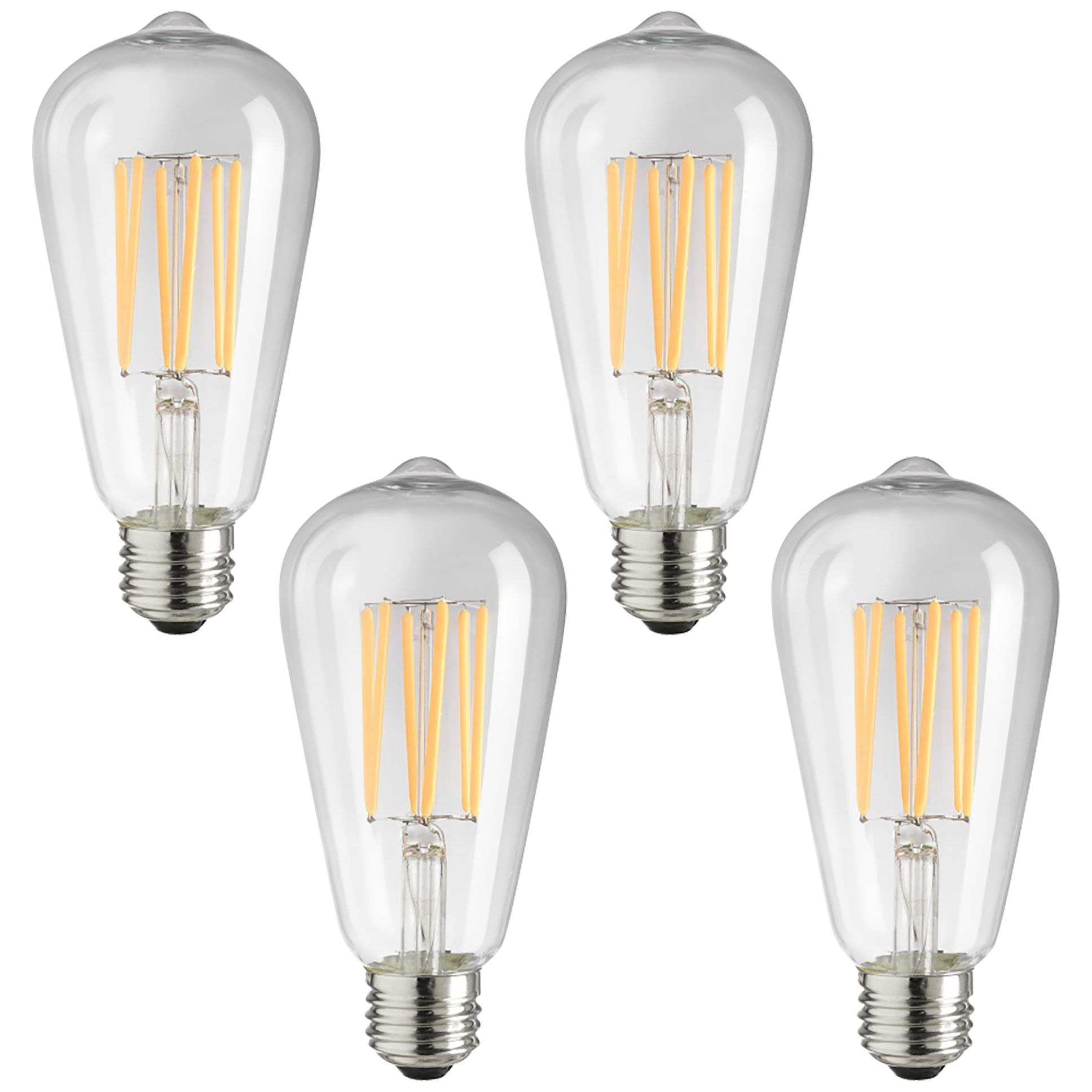 75W Equivalent Clear 8W LED Dimmable Edison Bulb 4 Pack 60C34