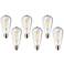 75W Equivalent Clear 8W LED Dimmable Edison Bulb 6-Pack