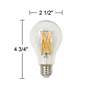 75W Equivalent Clear 8W LED Dimmable Filament A21 2-Pack