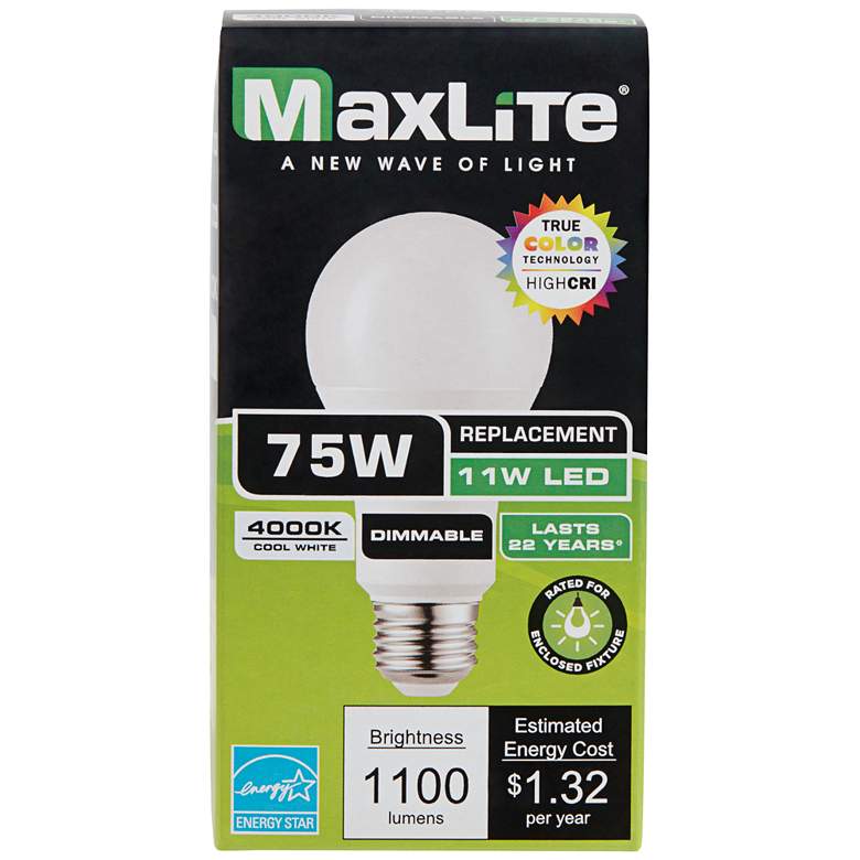Image 3 75W Equivalent Frosted 12W Dimmable A19 Standard Bulb by MaxLite more views