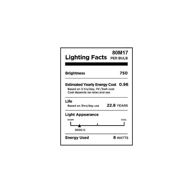 Image 2 75W Equivalent Frosted 8W LED Dimmable Standard A15 Bulb by Tesler more views