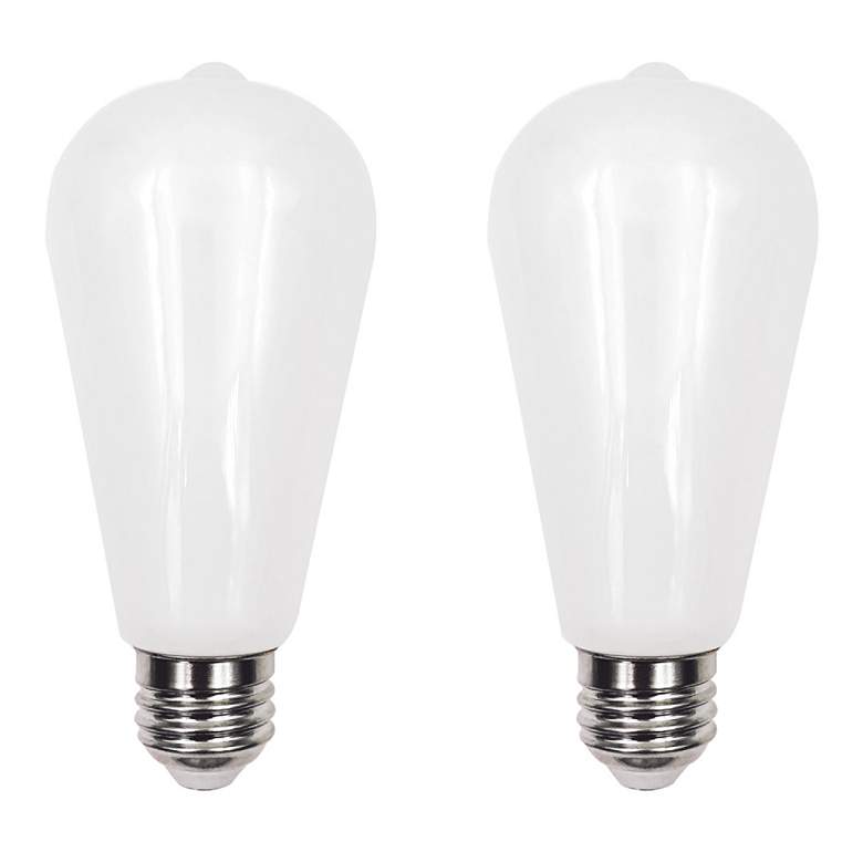Image 1 75W Equivalent Milky 8W LED Dimmable Standard Edison 2-Pack