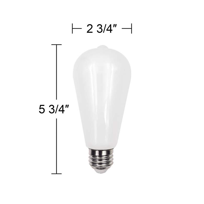 Image 4 75W Equivalent Milky 8W LED Dimmable Standard Edison 2-Pack more views