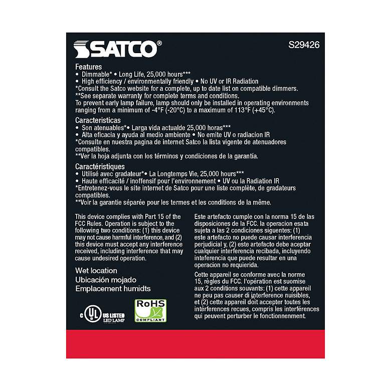 Image 7 75W Equivalent Satco Clear 12.5W LED Dimmable E26 PAR30LN more views