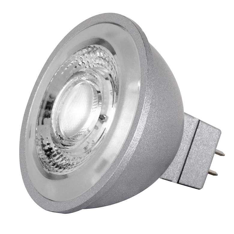Image 1 75W Equivalent Satco Gray 8W LED Dimmable Bi-Pin MR16 Bulb