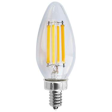 75W Equivalent Torpedo 8W LED Dimmable Clear Candelabra Bulb by Satco