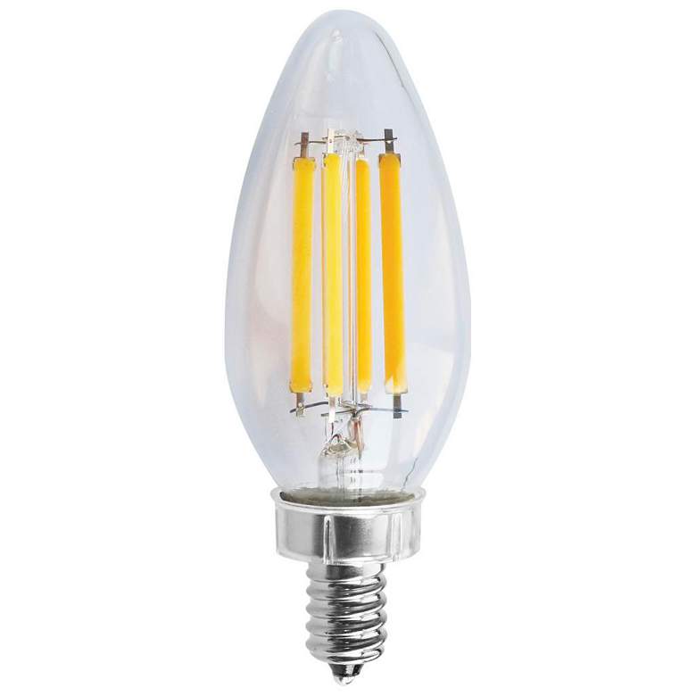 Image 1 75W Equivalent Torpedo 8W LED Dimmable Clear Candelabra Bulb by Satco