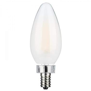 75W Equivalent Torpedo 8W LED Dimmable Frosted Candelabra Bulb by Satco