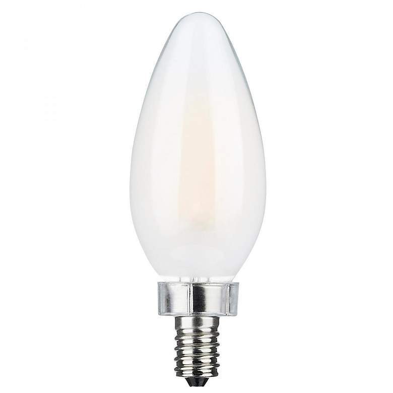 Image 1 75W Equivalent Torpedo 8W LED Dimmable Frosted Candelabra Bulb by Satco