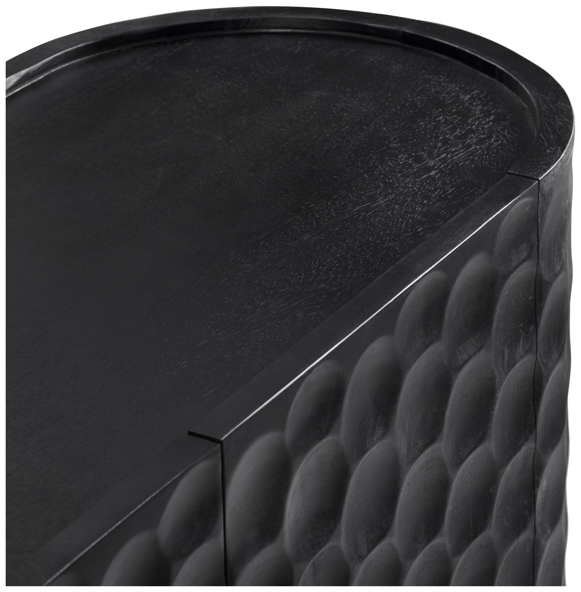 Image 4 76 in. Black Solid Wood 4 Door Media Credenza_Sideboard more views