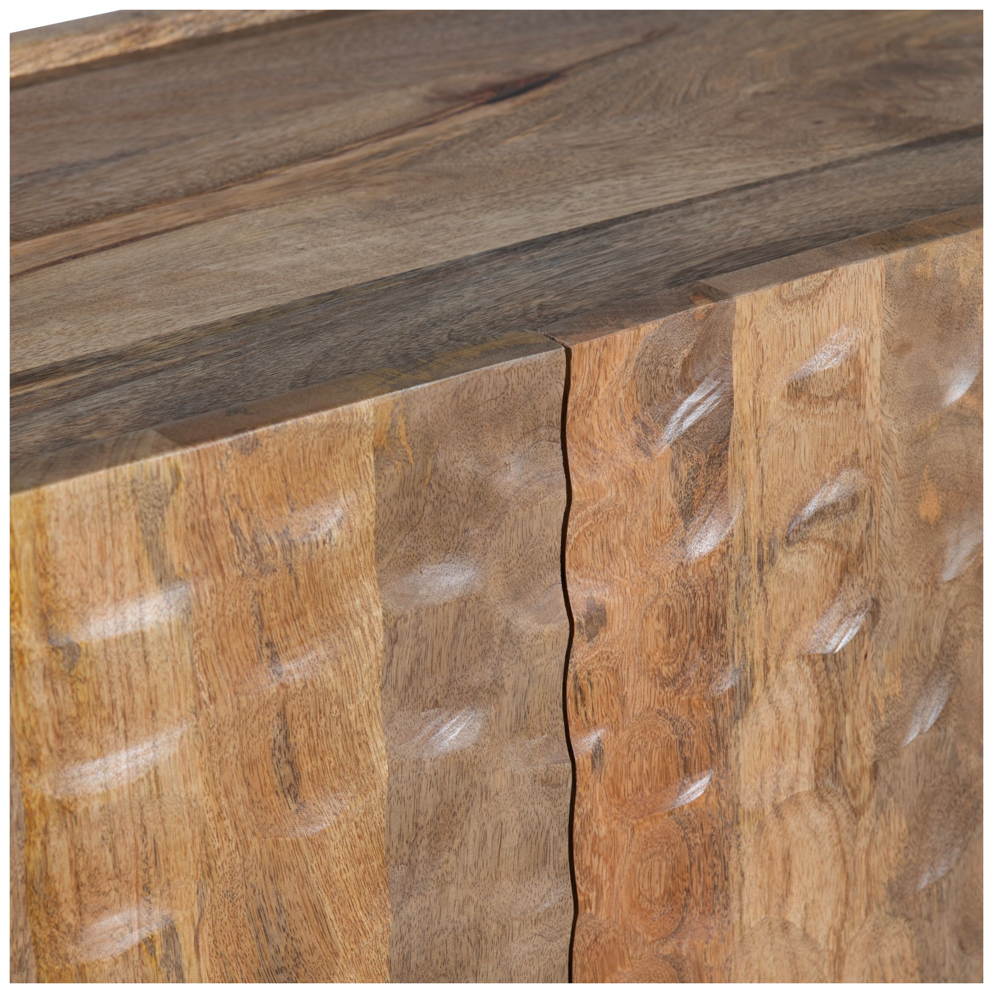 Image 5 76 in. Brown Solid Wood 4 Door Media Credenza_Sideboard more views