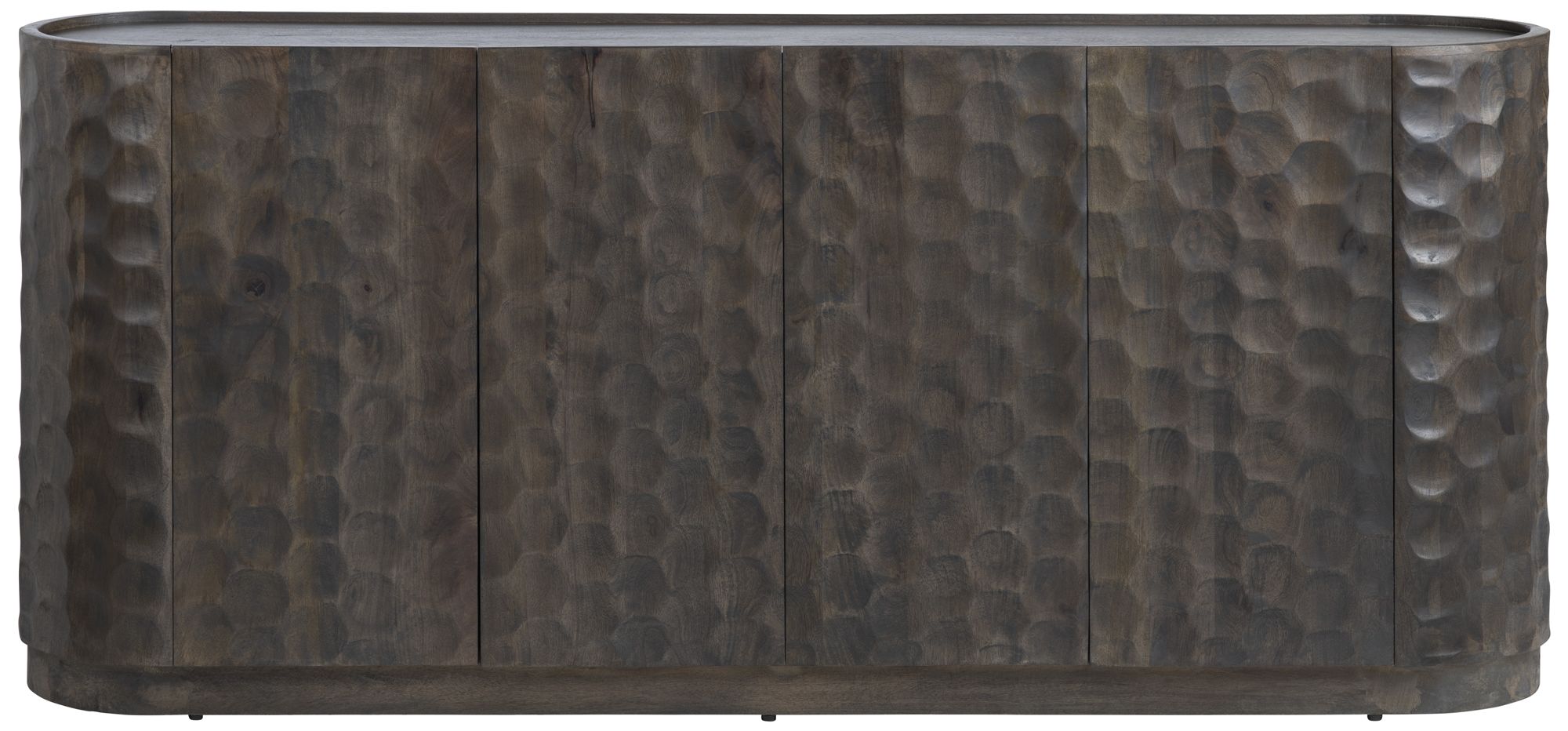 Image 2 76 in. Gray Solid Wood 4 Door Media Credenza_Sideboard more views