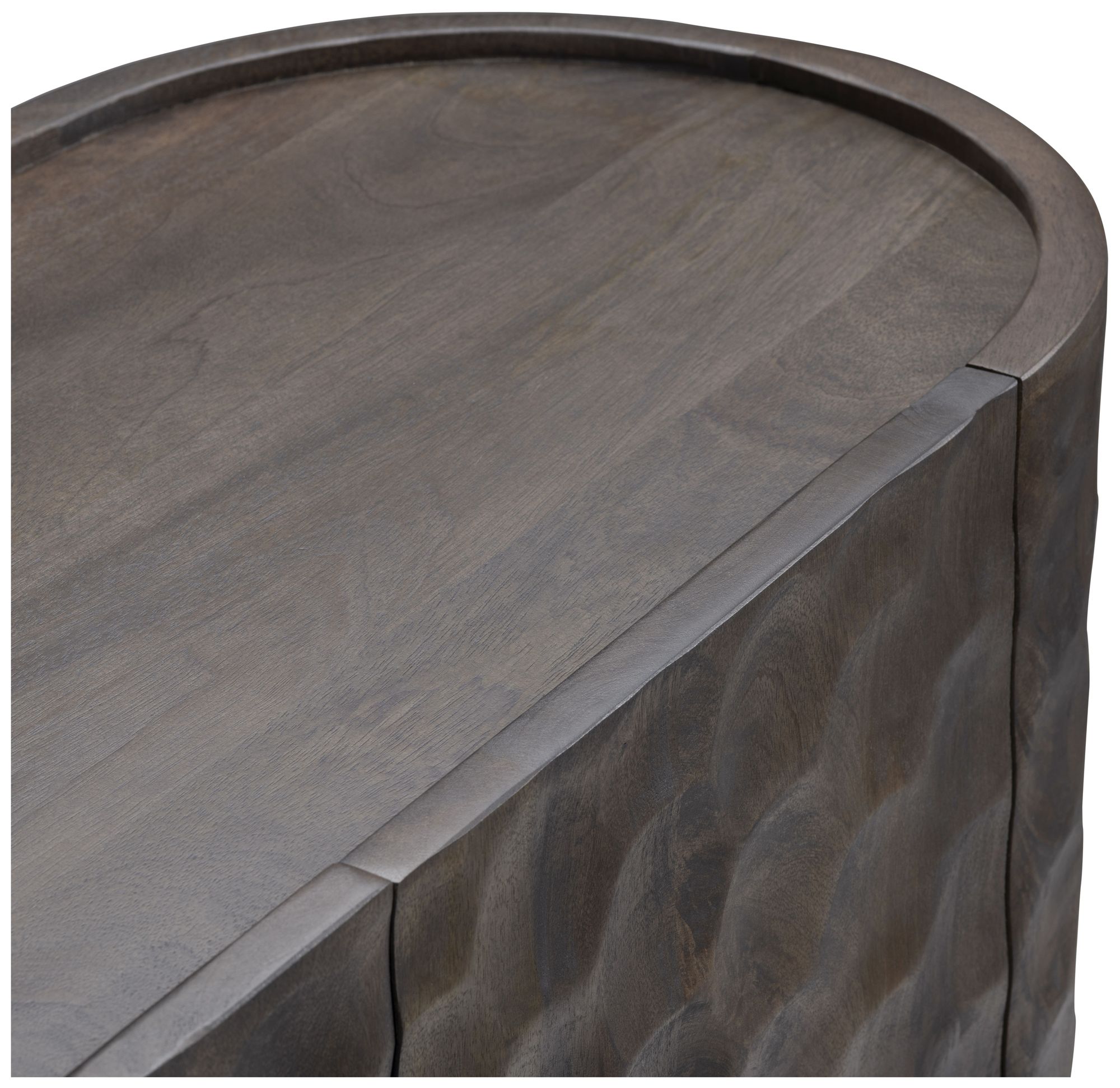 Image 4 76 in. Gray Solid Wood 4 Door Media Credenza_Sideboard more views