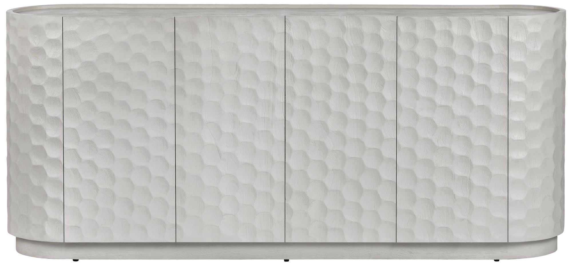Image 3 76 in. White Solid Wood 4 Door Media Credenza_Sideboard more views