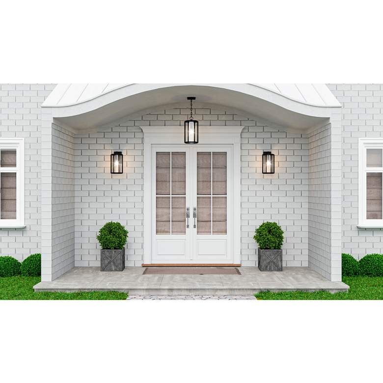 Image 1 Quoizel Hazel 12 1/2" High Earth Black Outdoor Wall Light in scene