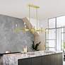 1_8 Light Satin Brass Linear Chandelier in scene