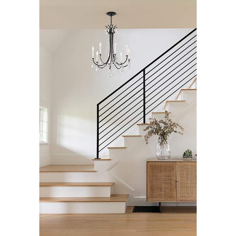 Image 1 Crystorama Karrington 26"W Matte Black 8-Light Chandelier in scene