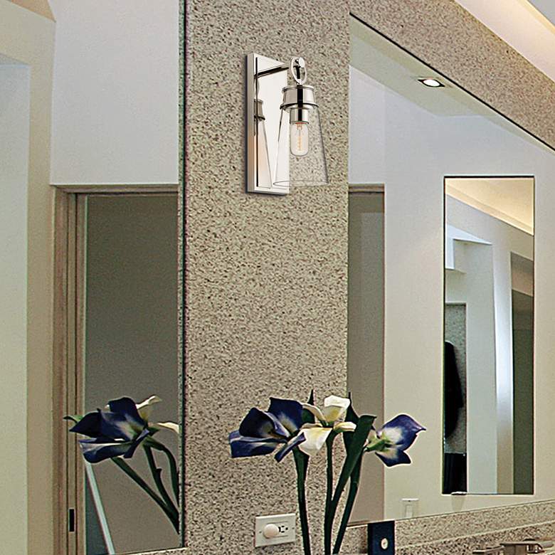Image 1 Wentworth 12" High Polished Nickel Wall Sconce in scene