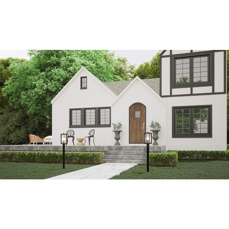 Image 1 Quoizel Hazel 18 1/2" High Earth Black Outdoor Post Mount Light in scene