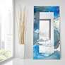Subtle Blues Art Glass 36" x 72" Rectangular Wall Mirror in scene