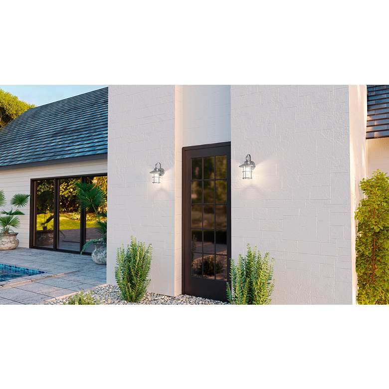Image 1 Quoizel Lombard 12 3/4"H Antique Brushed Aluminum Outdoor Wall Light in scene