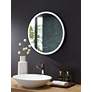 Cirque Matte Black 24" Round LED Lighted Wall Mirror in scene