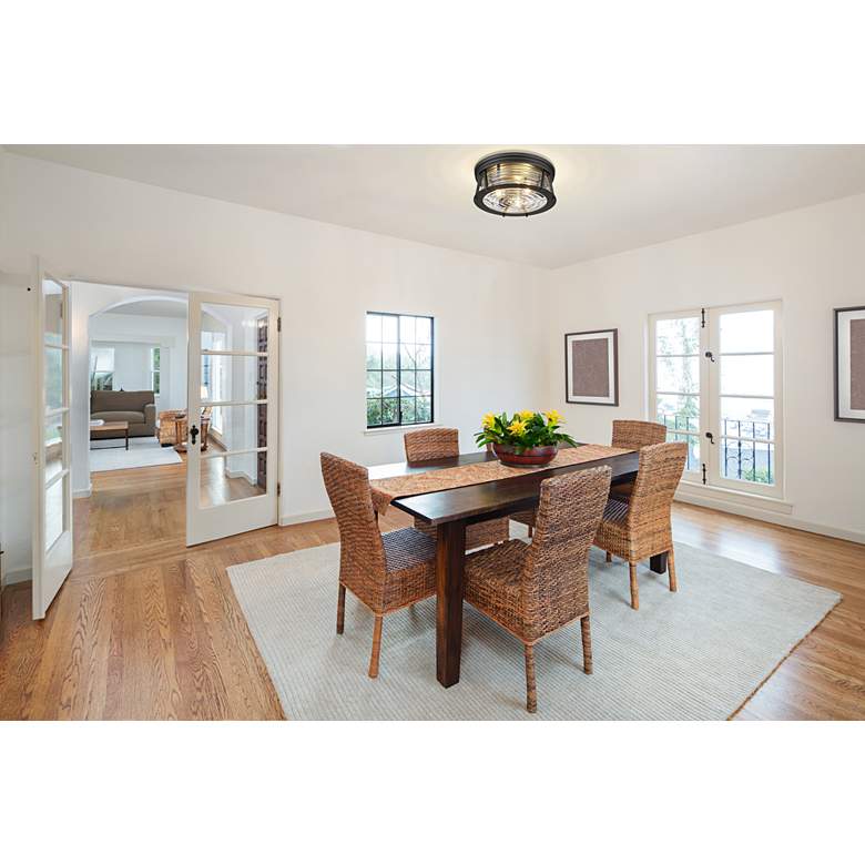 Image 1 Cape Harbor 16" Wide Bronze 3-Light Ceiling Light in scene