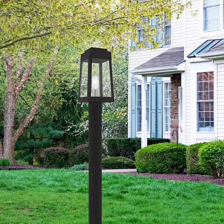Image 1 Oslo 15 1/4" High Black Outdoor Post Light in scene
