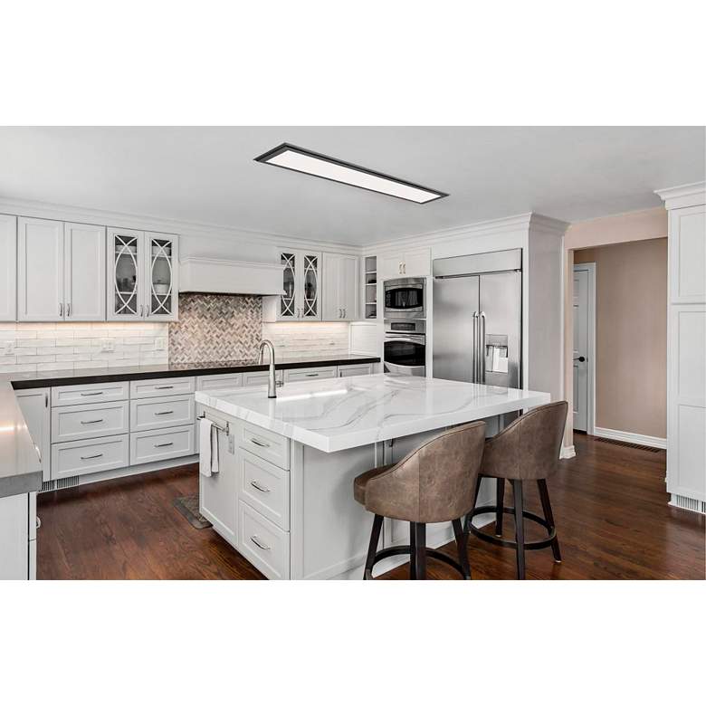 Image 1 Nuvo Lighting Blink 25" Wide Gun Metal Finish LED Ceiling Light Panel in scene