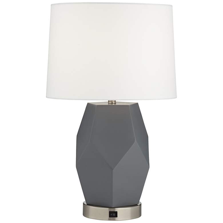 Image 1 77A46 - Geometric Gray Table Lamp