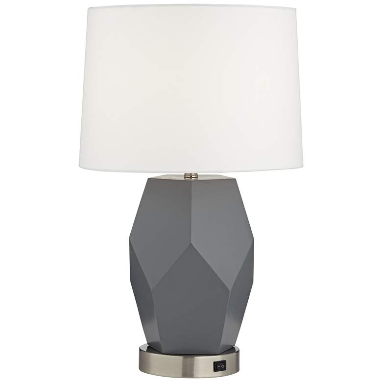 Image 2 77A46 - Geometric Gray Table Lamp more views