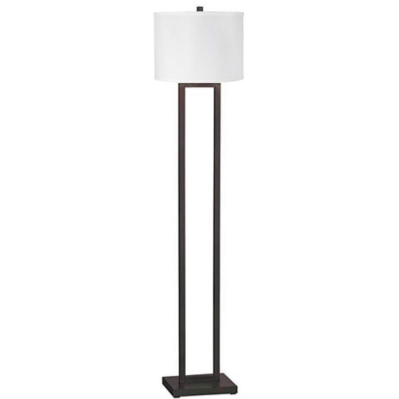Image 1 77A66 - Bronze Floor Lamp with Drum Shade