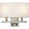 77H14 - Brushed Nickel Double Nightstand Sconce