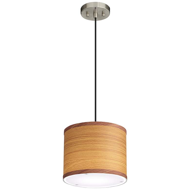 Image 1 77H45 - Pendant with zebra wood shade and diffuser