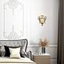 1_Villa Verona 9 1/2" High Verona Bronze Art Glass Wall Sconce in scene