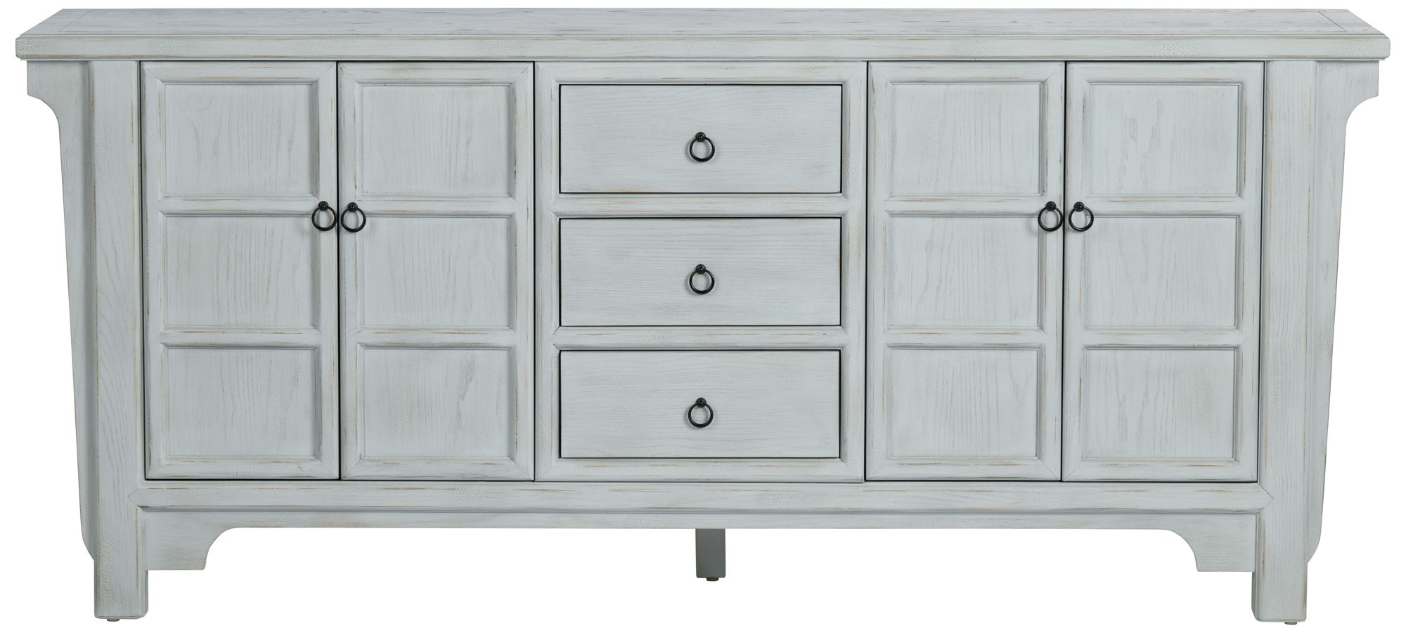 Image 2 78" Soft Blue 4 Door 3 Drawer Media Credenza_Sideboard more views