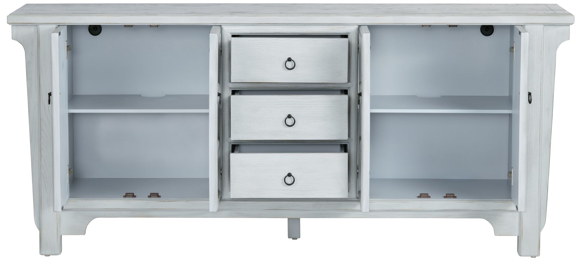Image 3 78" Soft Blue 4 Door 3 Drawer Media Credenza_Sideboard more views