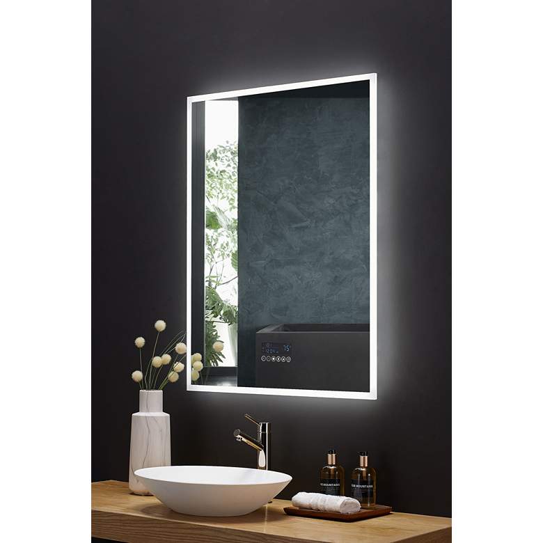 Image 1 Immersion 30 inch x 40 inch Rectangular Frameless LED Wall Mirror in scene