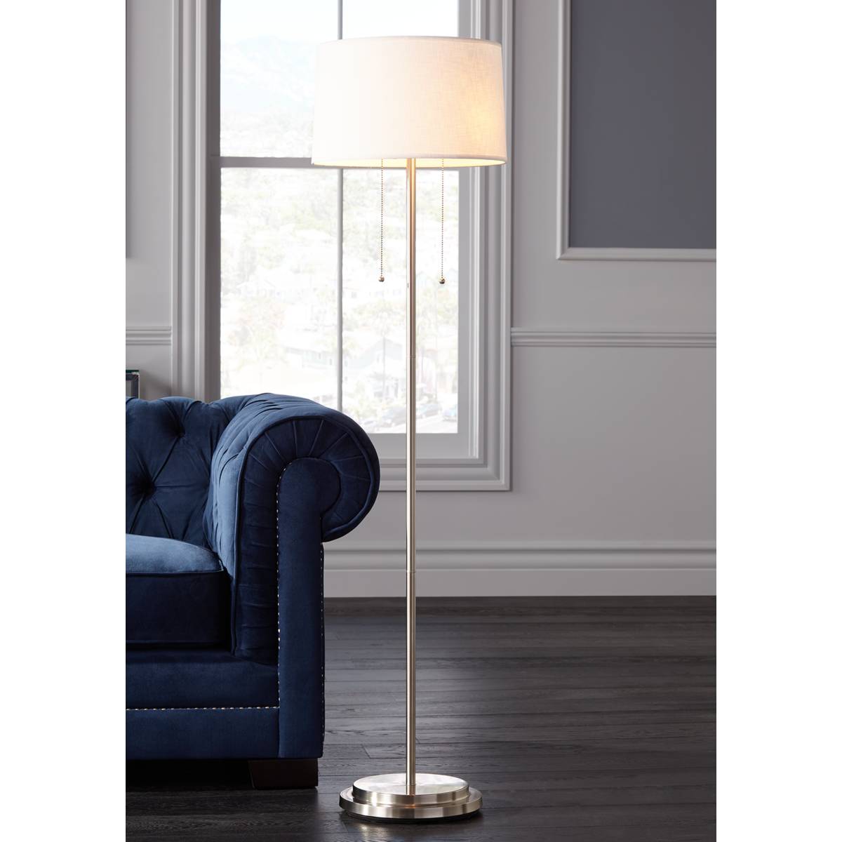 Chrome Possini Euro Design Floor Lamps Plus Chrome Possini Euro Design Floor, Possini Euro Brushed Steel Boom Arched Floor Lamp